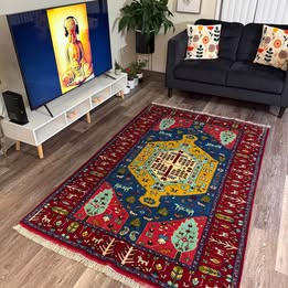 Rug #4 – Persian Handwoven Wool & Silk Rug – 6.6 × 4.3 ft