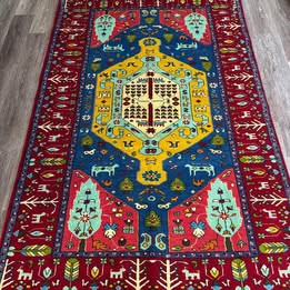 Rug #4 – Persian Handwoven Wool & Silk Rug – 6.6 × 4.3 ft