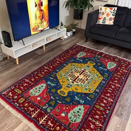 Rug #4 – Persian Handwoven Wool & Silk Rug – 6.6 × 4.3 ft