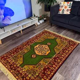 Rug #14 – Authentic Handwoven Persian Rug (Wool & Silk Blend) – 5.3 × 3.7 ft
