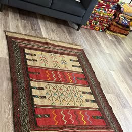 Rug #24 – Persian Ghuchan Wool Kilim – 5.3 × 3.5 ft