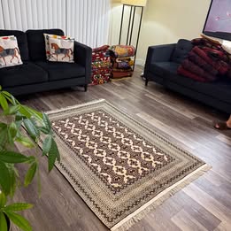 Rug #45 – Handwoven Persian Turkaman Rug – Wool & Silk – 5.41 × 4.1 ft