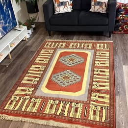 Rug #44 – Handwoven Persian Hakhamaneshi – Wool & Silk – 6.06 × 4.43 ft