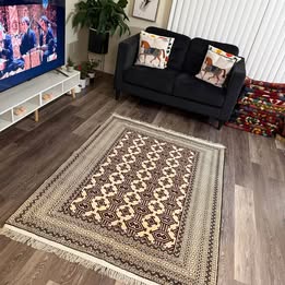 Rug #45 – Handwoven Persian Turkaman Rug – Wool & Silk – 5.41 × 4.1 ft