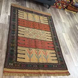 Rug #23 – Persian Handmade Quchan Wool Kilim – 5.7 × 3.6 ft