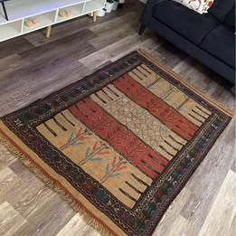 Rug #23 – Persian Handmade Quchan Wool Kilim – 5.7 × 3.6 ft