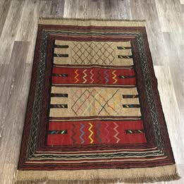 Rug #22 – Persian Handmade Quchan Wool Kilim – 5.2 × 3.7 ft