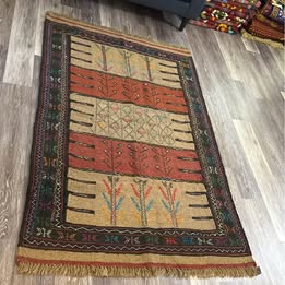 Rug #23 – Persian Handmade Quchan Wool Kilim – 5.7 × 3.6 ft