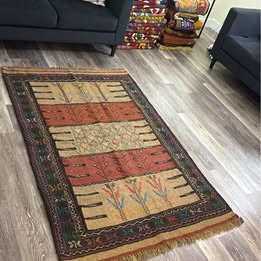 Rug #23 – Persian Handmade Quchan Wool Kilim – 5.7 × 3.6 ft