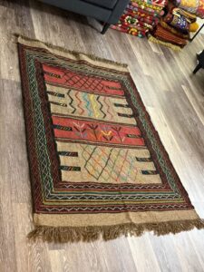 Rug #57 – Persian Quchan Wool Kilim – 5.1 × 3.6 ft