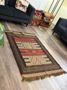 Rug #57 – Persian Quchan Wool Kilim – 5.1 × 3.6 ft